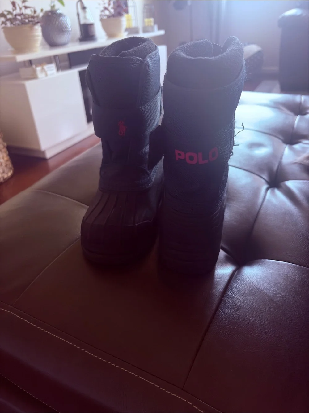 Polo by Ralph Lauren Kids Navy Blue and Red Boots - Polo by Ralph Lauren